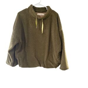 Boundless North Olive Green Sherpa Fleece Mock Neck Pullover Size M Outdoor